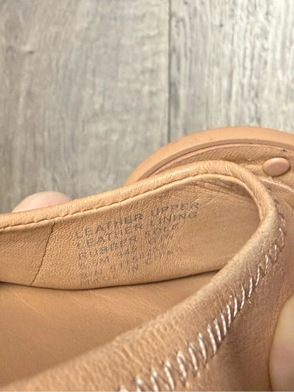Tory Burch Minnie Reva Nude/Tan Logo Ballet Flats